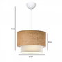 Opviq Lámpara de Araña AYD-2999v, Casquillo de Tela Beige, Diámetro 30 cm, Altura Total 70 cm, Potencia Máxima 15W